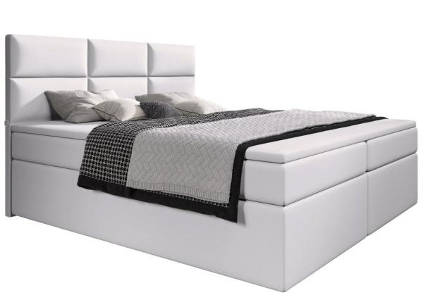 Boxspringbett Carre mit USB 180x200 H3 Weiß