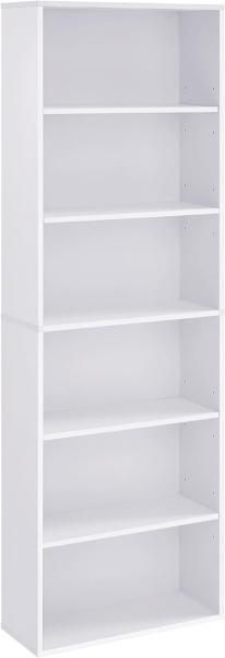 VASAGLE Bücherregal, mit 6 Ebenen, Standregal, Aufbewahrungsregal, für Wohnzimmer, Büro, Schlafzimmer, Arbeitszimmer, skandinavischer Stil, 24 x 60 x 178,5 cm, weiß LBC169T14