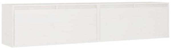 Wandschränke 2 Stk. Weiß 80x30x35 cm Massivholz Kiefer