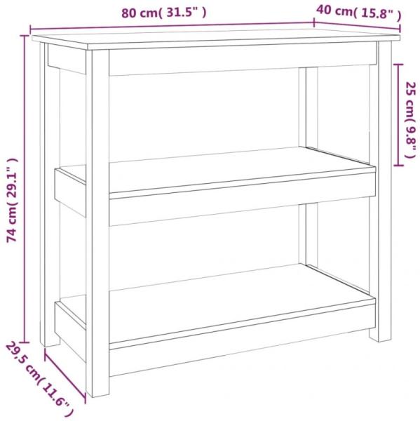 vidaXL Konsolentisch Weiß 80x40x74 cm Massivholz Kiefer Bild 8
