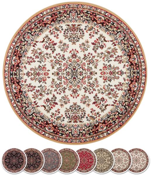 Kurzflor Orient Teppich Zabul - senfgelb, creme - 140 cm Durchmesser