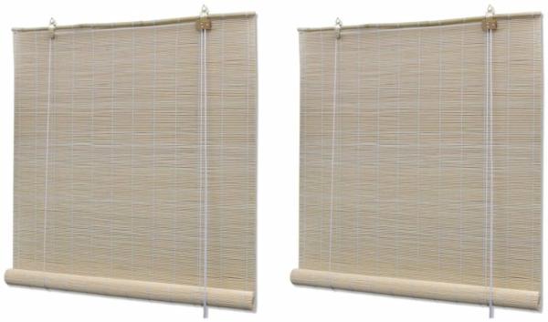 vidaXL Bambusrollos Natur 2 Stk. 120x160 cm