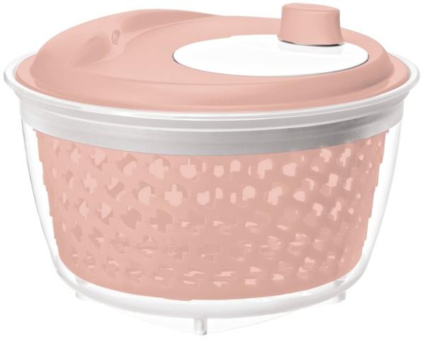 Rotho Fresh Salatschleuder, Kunststoff (PP) BPA-frei, pink, 4. 5l (25. 0 x 25. 0 x 16. 5 cm)