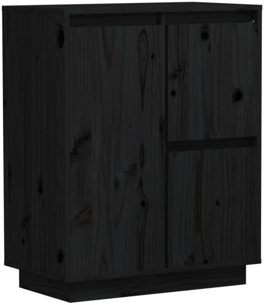 Sideboard Schwarz 60x34x75 cm Massivholz Kiefer [813394]