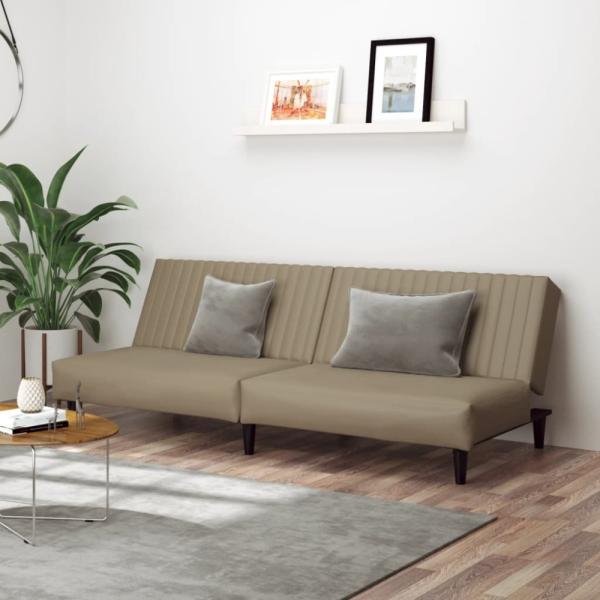 vidaXL Schlafsofa 2-Sitzer Cappuccino-Braun Kunstleder