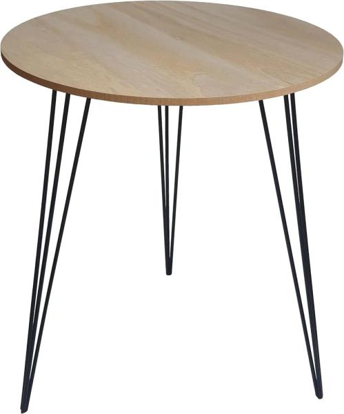 Meinposten Beistelltisch Couchtisch rund Holz Metall Tisch Nachttisch Holztisch Blumenhocker (1-St), Durchmesser: 40 cm Höhe: 45 cm Stärke der Holzplatte: 1 cm