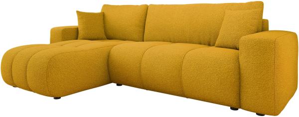 Mirjan24 'Furyn' Ecksofa mit Bettkasten und Schlaffunktion, L-Form, gelb, 244 x 145 x 82 cm