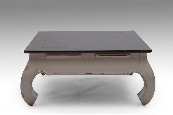 Sit Möbel Spa Opiumtisch 100 x 100 x 37cm taupe mit dunkelbrauner Tischplatte