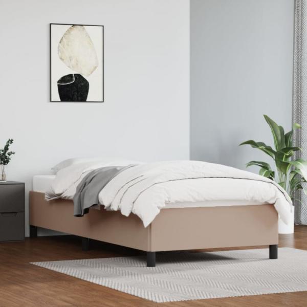 vidaXL Bettgestell Cappuccino-Braun 90x200 cm Kunstleder [347232]