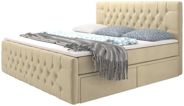 Boxspringbett Bellissimo mit 4 Schubladen 200x200 H4 Beige