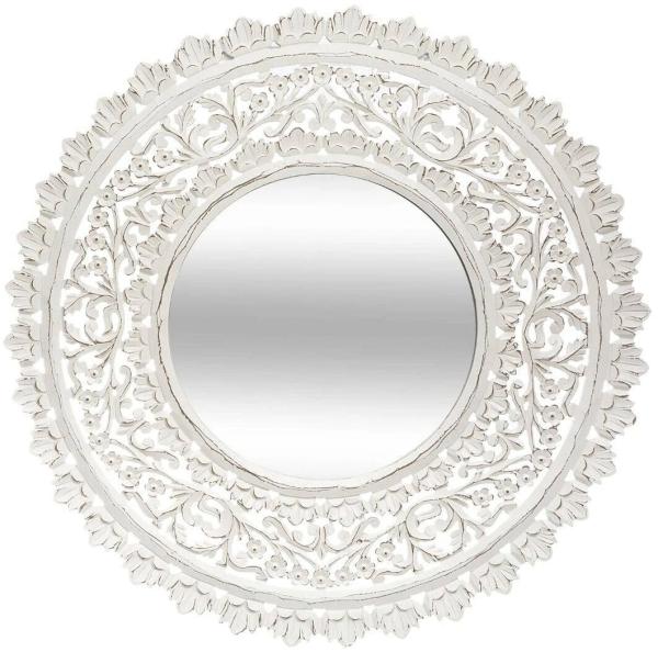 Deko-Spiegel RITUAL, Ø 92 cm, weiß