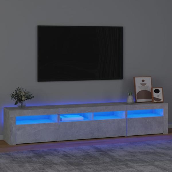 TV-Schrank mit LED-Leuchten Betongrau [3152733]