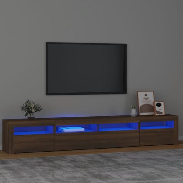 TV-Schrank mit LED-Leuchten Braun Eichen-Optik [3152729]