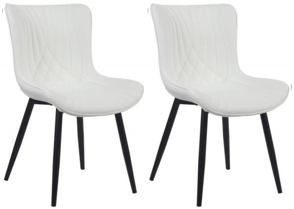 2er Set Stühle Brady Kunstleder (Farbe: weiß)