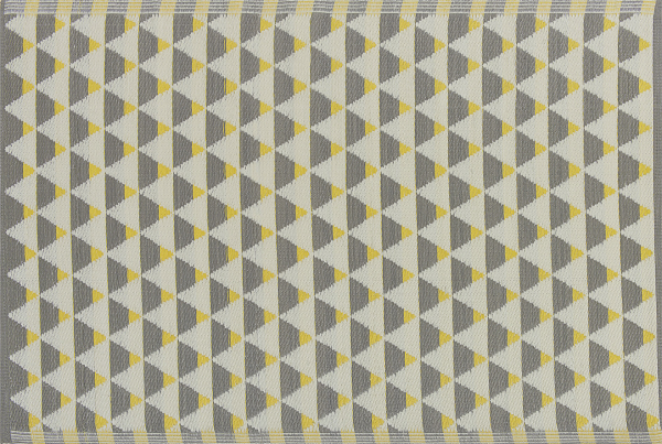 Outdoor Teppich grau-gelb 120 x 180 cm Dreieck Muster HISAR