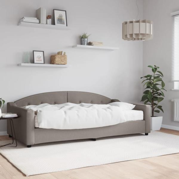 vidaXL Tagesbett mit Matratze Taupe 100x200 cm Stoff