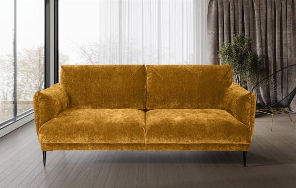 Sofa Designersofa MADISON 3-Sitzer in Stoff Dress Me Senfgelb