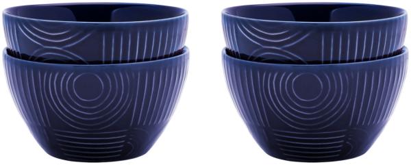 Maxwell & Williams DR0456 Schalenset 4-tgl. ARC 12 cm, Indigoblau, Premium-Keramik, in Geschenkbox