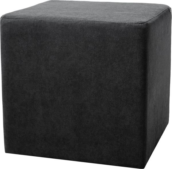 Sitzhocker Dado 45x45 cm Mikrofaser Schwarz