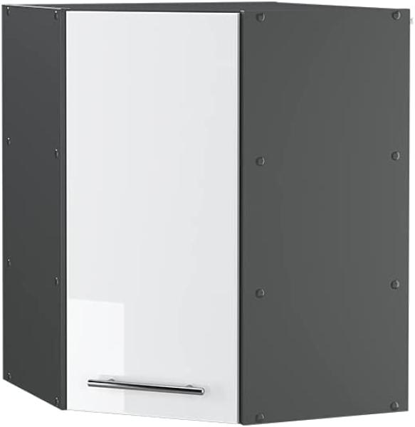 Vicco Eck Hängeschrank 57 cm Küchenschrank Hängeschrank Küchenzeile Fame-Line (Weiß Hochglanz)