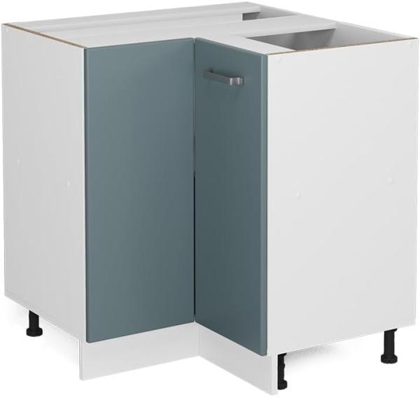 Vicco Eckschrank R-Line, Blau-Grau/Weiß, 75. 6 cm ohne Arbeitsplatte