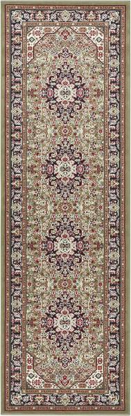 Orientalischer Kurzflor Teppich Skazar Isfahan Grün - 80x250x0,9cm
