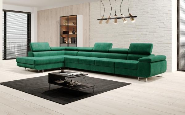 Designer Sofa Maxi mit Schlaf und Klappfunktion Grün Links