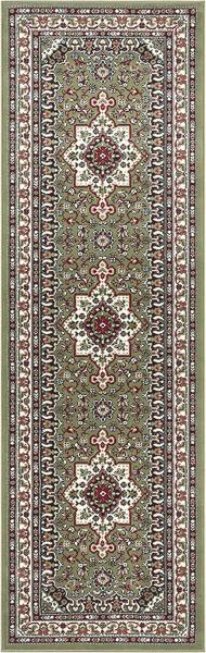 Orientalischer Kurzflor Teppich Parun Täbriz Grün - 80x250x0,9cm