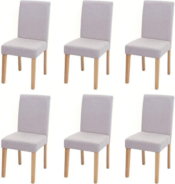 6er-Set Esszimmerstuhl Stuhl Küchenstuhl Littau ~ Textil, creme-beige, helle Beine