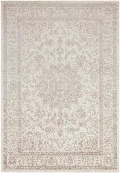 Orientalischer Samt Teppich Täbris - 160x230x0,3cm - creme, antrazit