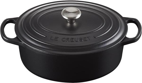 Le Creuset Bräter 'Signature' , Gusseisen , Oval, für alle Herdarten und Induktion geeignet, Schwarz, 27,0 cm