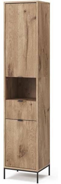 Vicco Hochschrank Eliza Viking Oak 40 x 190 cm mit 2 Türen und Schublade