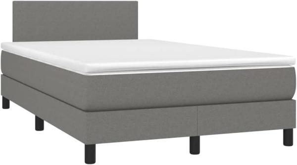 vidaXL Boxspringbett mit Matratze Dunkelgrau 120x200 cm Stoff, Härtegrad: H2 [3139882]