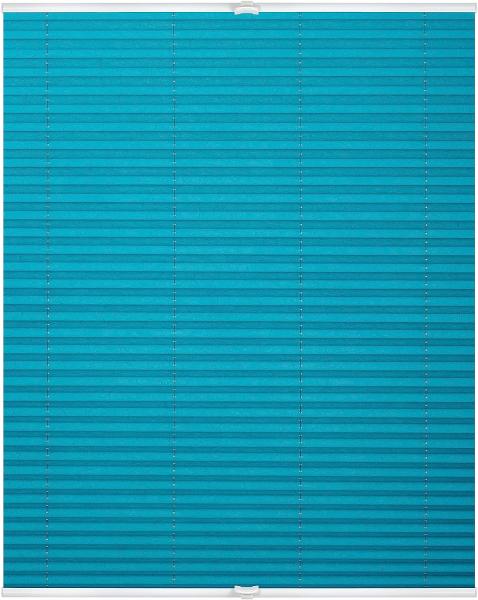 Lichtblick Plissee Klemmfix, ohne Bohren, verspannt, blau, 130 x 75 x 3 cm
