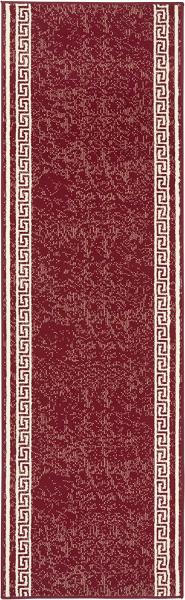 Kurzflor Teppich Läufer Casa Rot - 80x450x0,9cm