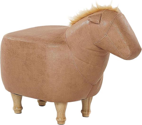 Beliani Pouf animal beige eco leather HORSE