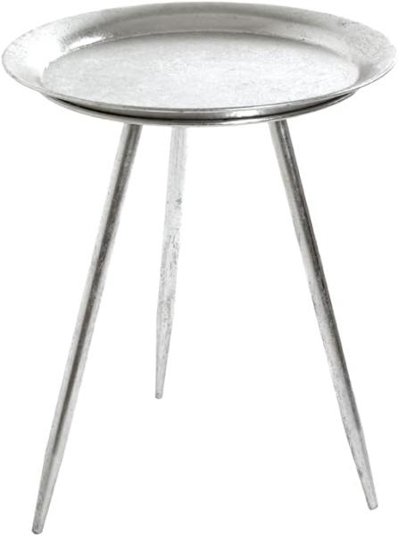 HAKU Möbel Beistelltisch, Metall, Silber, Ø 38 x H 47 cm