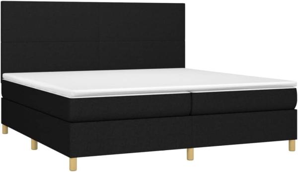 vidaXL Boxspringbett mit Matratze Schwarz 200x200 cm Stoff, Härtegrad: H2 [3142203]