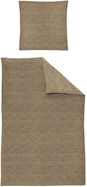 Irisette Flausch-Cotton Bettwäsche Set Mink 8835 braun 135 x 200 cm + 1 x Kissenbezug 80 x 80 cm