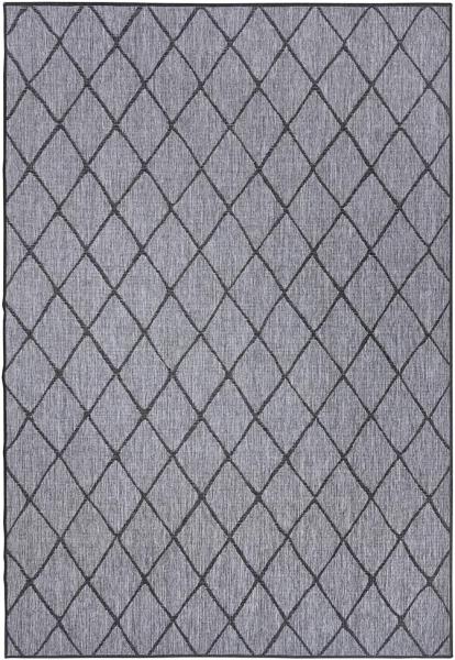 In- & Outdoor Wendeteppich Malaga Schwarz Silber - 80x350x0,5cm