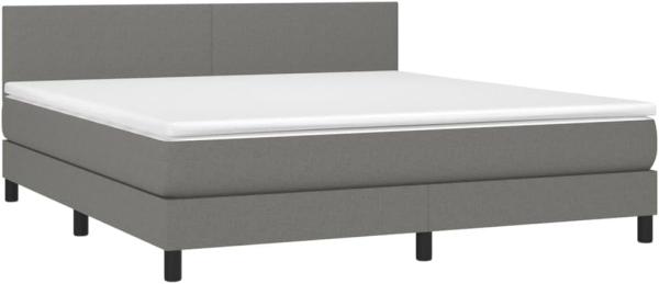 vidaXL Boxspringbett mit Matratze Dunkelgrau 160x200 cm Stoff, Härtegrad: H2 [3139906]