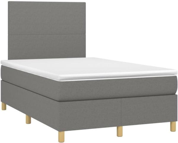 vidaXL Boxspringbett mit Matratze Dunkelgrau 120x200 cm Stoff, Härtegrad: H2 [3142162]