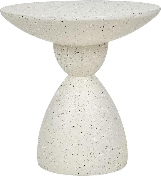 Beistelltisch Beton weiß Terrazzo Optik rund ⌀ 50 cm CAFFI