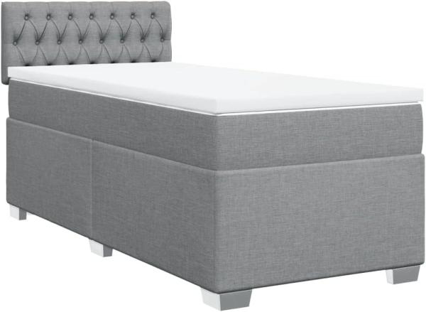 Boxspringbett mit Matratze Hellgrau 90x190 cm Stoff