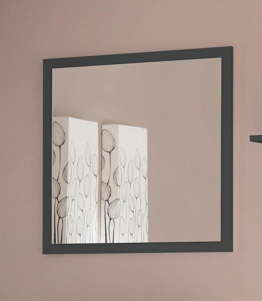 Wandspiegel >Magione< in Anthrazit Hochglanz - 60x60x2cm (BxHxT)