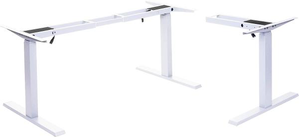 Gestell HWC-D40, variables Tischgestell für Eck-Schreibtisch, elektrisch höhenverstellbar Memory 45kg ~ weiß