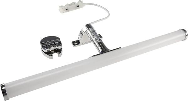 LED Spiegelleuchte 40cm IP44 230V 6Watt 540 Lumen Spiegelschrank Leuchte Badezimmer Wand- und Aufbaumontage Beleuchtung für Schrank Spiegel Bad Alu-Optik Warmweiß