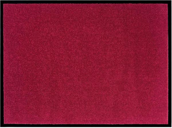 Teppich Boss waschbare In- & Outdoor Fußmatte Uni einfarbig - rot - 60x80x0,7cm