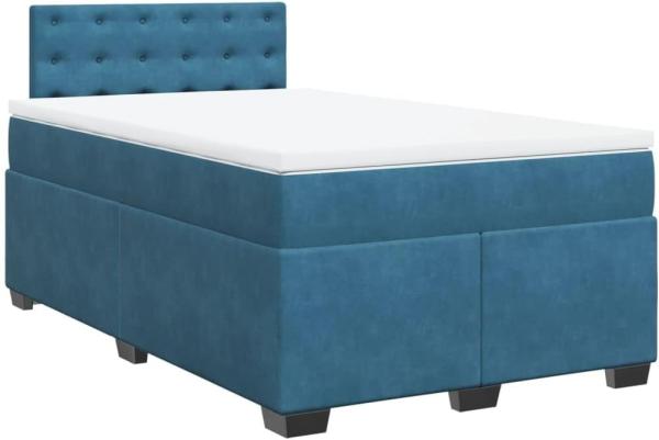 Boxspringbett mit Matratze Blau 120x200 cm Samt 3288598