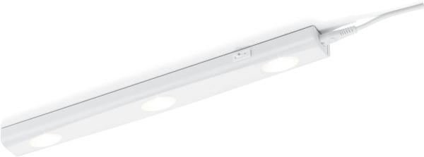 LED Unterbauleuchte ARAGON Weiß flach mit Schalter & 230V Direktanschluss, 40cm
